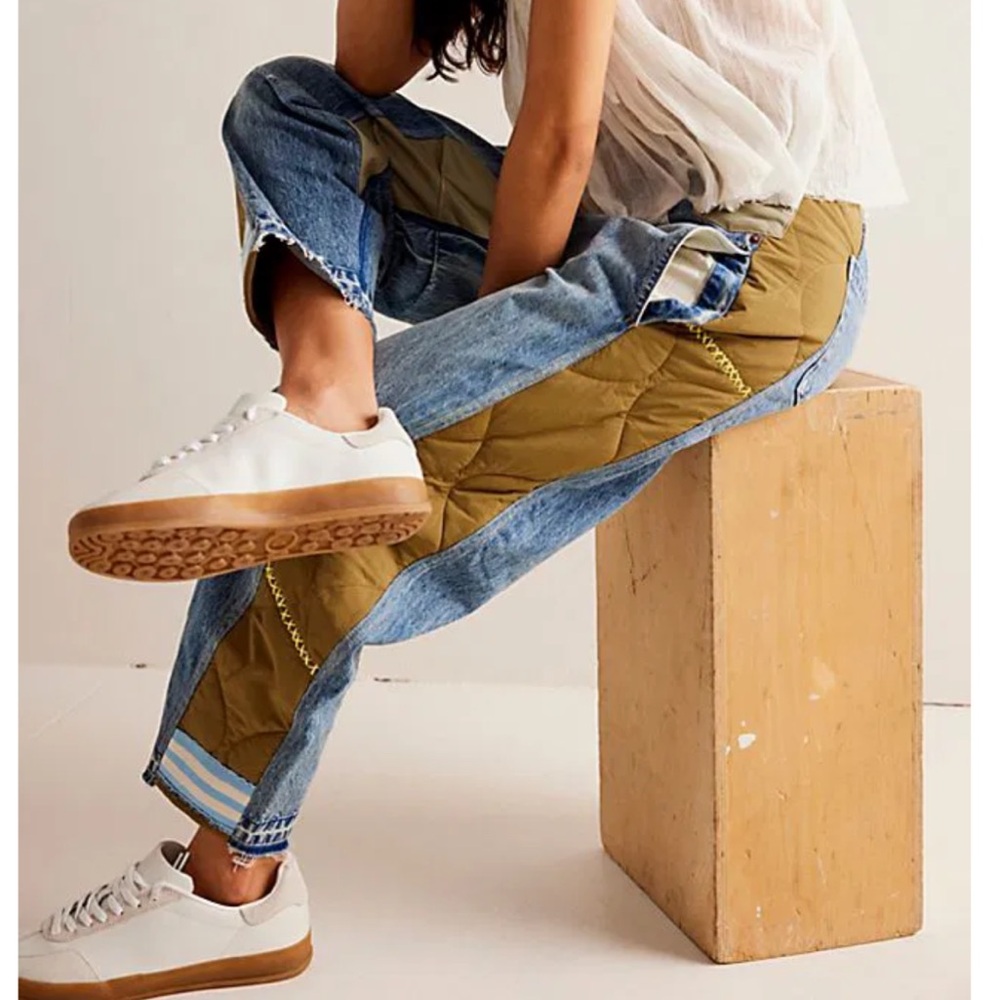 Free People We The Free Delton Pieced Barrel Jeans